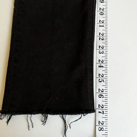 Reformation Camille Jeans Black Raw Hem - Picture 9 of 12